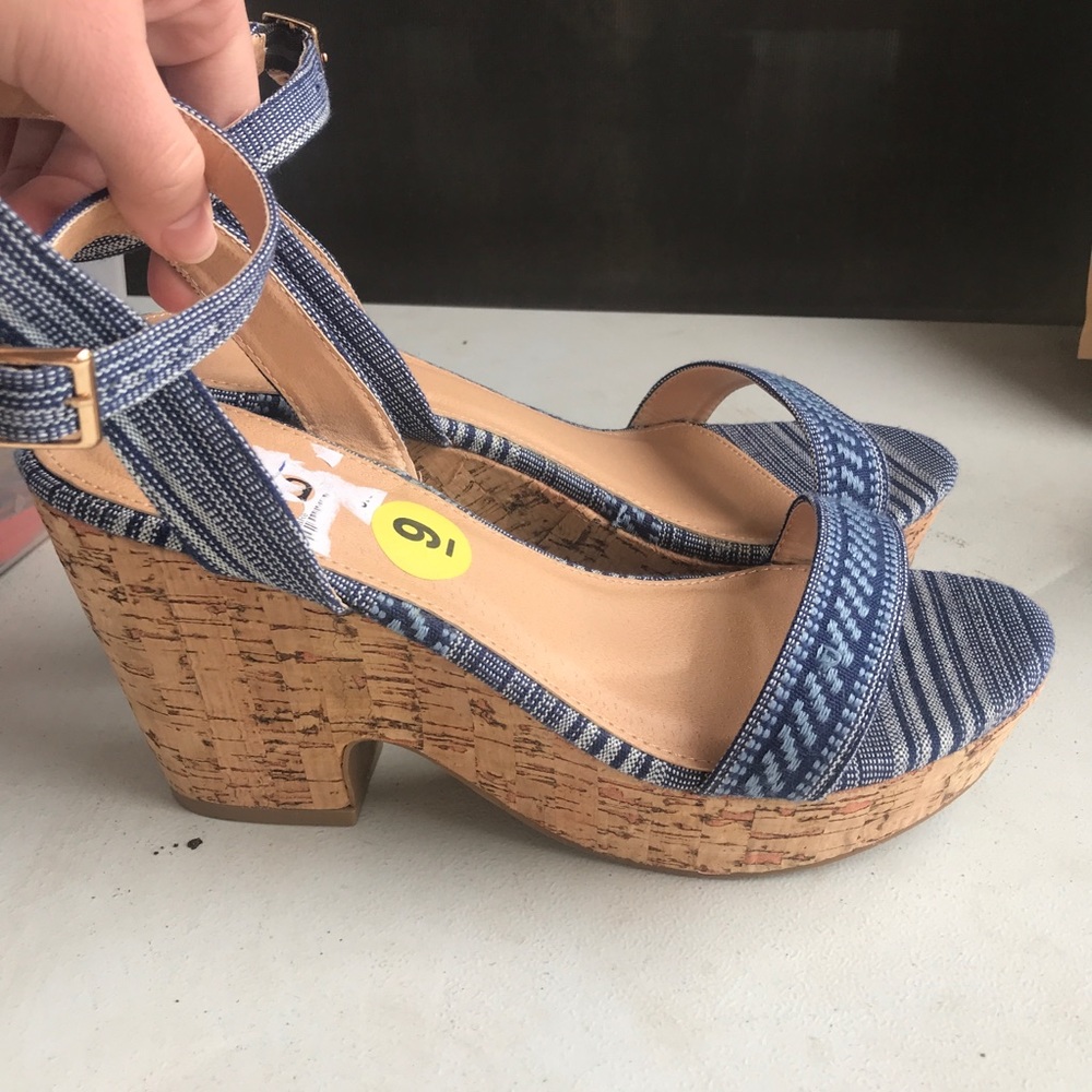 Nordstrom Aztec Blue Wedges